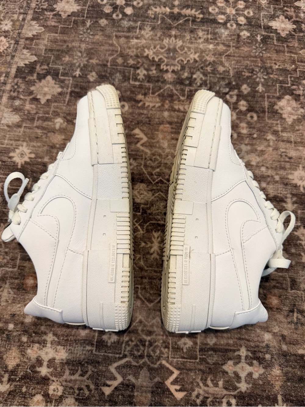 White Women's Leather Sneakers - Classic Low-Top Style - Picture 9 of 16